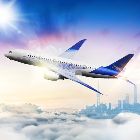 Blue Bump and Go Airplane Toy with Lights and Sounds