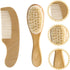 Set Gentle Wooden Hair Brush and Comb for Infants - Natural Wool Bristles