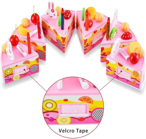 Set 37pcs(New Package) BigNoseDeer Play Birthday Cake Children's Day Gift Play Food Toy DIY Cutting Pretend Play