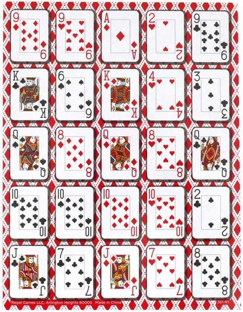 Set 36 600 1 72 Regal Games - Poker Keeno Bulk Game - Includes Two-Sided Boards, Scoring Chips, Deck of Standard Poker