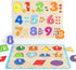 GRINNNIE Wooden Montessori Toddler Puzzles, 3 Pcs Number, Letter, Shape Educational Peg Puzzle Set