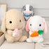 HOUPU Soft Toy - Sitting Lop Eared Rabbit, Easter White Rabbit Stuffed Bunny Animal with Carrot