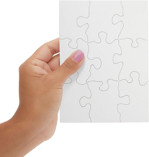 Bright Creations 24 Sheets Blank Puzzles for DIY, 5.5 x 4 Inch Jigsaw Puzzle Pieces, Bulk Arts and Crafts Projects