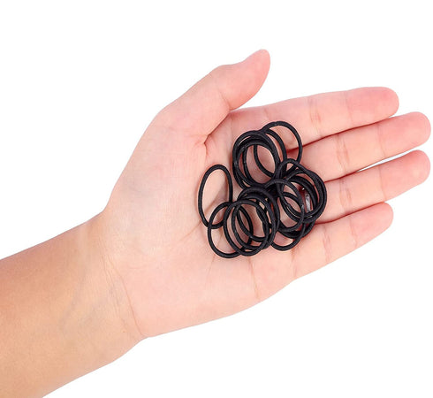 Thin Hair Tie for Baby Toddler Ponytail Holders, 100 Pieces Black Baby Girl Hair Ties