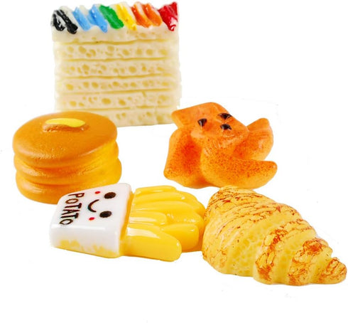 NWFashion 112PCS Miniature Dessert Pastry Toy Food Cake Topper Charms for Scrapbooking (Bread)