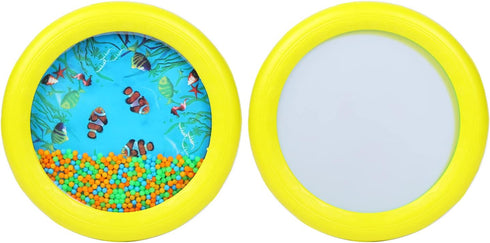 Ocean Drum Wave Bead Drum, Gentle Sea Sound Music Gift Musical Educational Tool for Kid Child Baby, Yellow