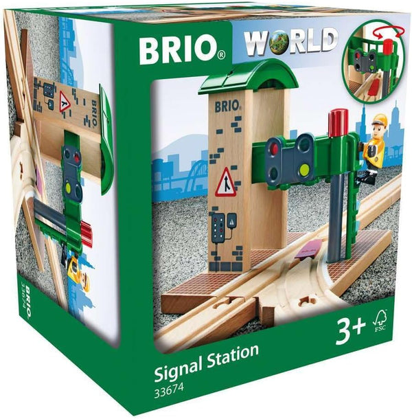Brio World 33674 - Signal Station | 2-Piece Interactive Wooden Toy Accessory for Kids Ages 3 and Up