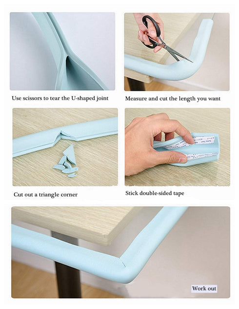M2cbridge Extra Thick U Shape Foam Table Edge Protectors, 6.5 Ft Baby Safety Bumper Guard (Grey)