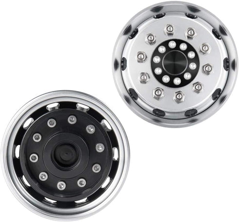 2pcs Metal Front Wheel Hubs Rims for 1/14 Tamiya Tractor Climbing Trailer RC Car Upgrade Parts