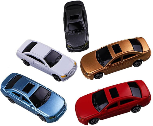 5PCS 1:100 12V HO Scale Model LED Lighted Car with Front and Rear Lights for Building Train Layout