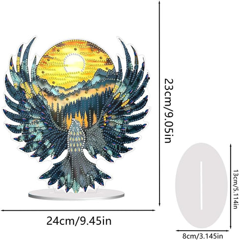 hospitian Sunset Diamond Painting Kits Desktop Ornaments for Adults,DIY Eagle Special Shaped Crystal Diamond Art