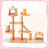 Golray 66Pcs Cat Toys for Kids, 3 In 1 Pet Pretend Play Toys with Cat Figurines, DIY Cat Tree & Playground