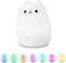 WoneNice Cute Kitty Night Light, Rechargeable Silicone Cute Lamp with Warm White