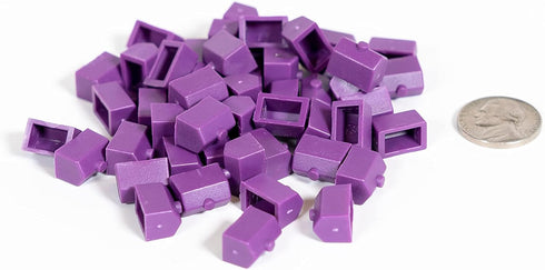 Plastic Houses: Purple Color Board Game Replacement House - 50 Pieces for Miniature Town & City Buildings