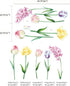 Runtoo Large Flower Wall Decals - Tulip Floral Wall Art Stickers for Bedroom and Nursery Decor