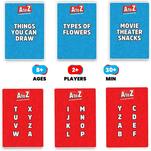 8+, 2+ Viral Studios A to Z Fast-Paced Word Game for Families & Game Nights Race the Timer, Flip Letters & Shout