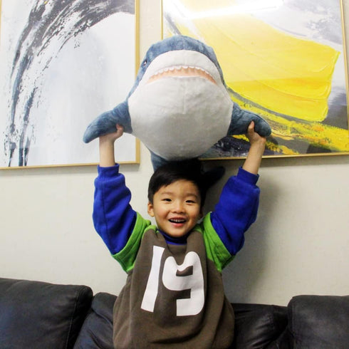 31 Inch XL 15% Giant Shark Stuffed Animal, Soft Shark Plush Pillow Décor, Perfect Stress Relief Gift