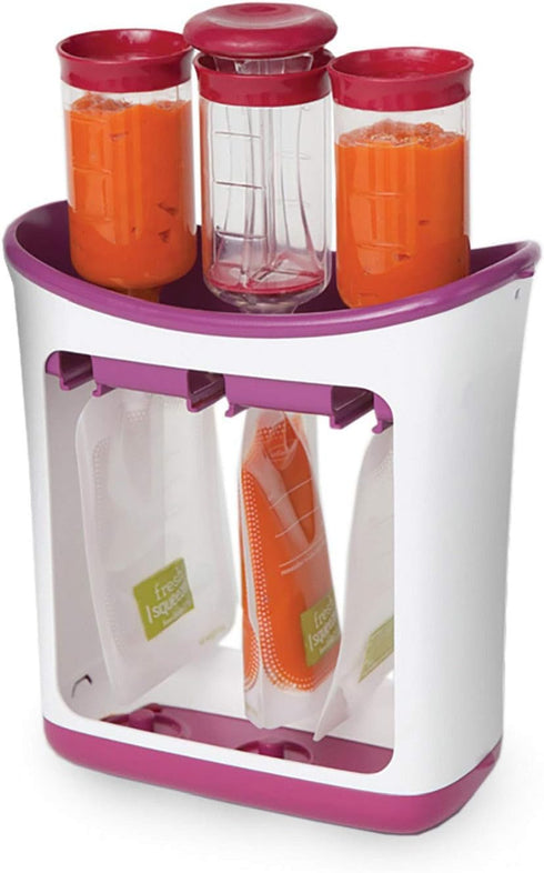 Infantino Squeeze Station, Baby Food Maker & Pouch Filler, Fill 3 Reusable Pouches