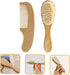 Set Gentle Wooden Hair Brush and Comb for Infants - Natural Wool Bristles