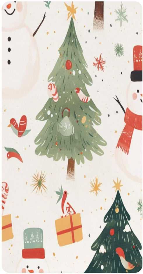 Bseiialft Christmas Trees Snowmen Crib Sheets for Boys Girls Soft and Breathable Cotton