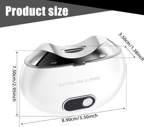 YLMFTNU 3 Trimmer Trimmer Electric Nail Clipper, Speeds Levels Electric Nail with Nail Clip and LED Light, USB