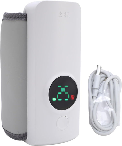 Hamwesh 6 Portable Bottle Warmer, Temperature Gears Adjustable Hook and Loop Design with USB Rechargeable Cordless