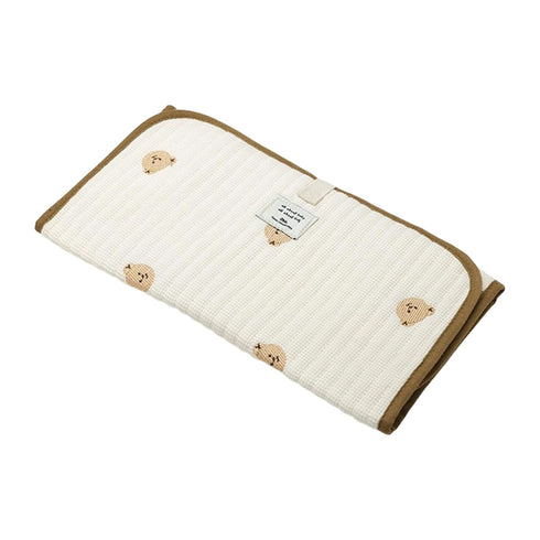 GKOXUQ Portable Baby Changing Pad Foldable & Water Proofing Mat Built-in Mesh Pocket for Newborns and Parents During