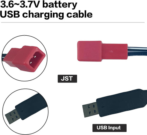 Chnfut 3.7V 3.7V (1) USB Charger Cable with JST Plug Compatible for RC Aircraft Helicopter/Sky Viper Drone/RC Car Toys