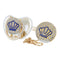 Handmade Bling Baby Gold Blue Crown Pacifier and Clip Set Unique Gift