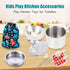 Tiny Cookware Utensils Pretend Play Kitchen Toys, Stainless Steel Cooking Set, Montessori Kitchen Playset for Kids,