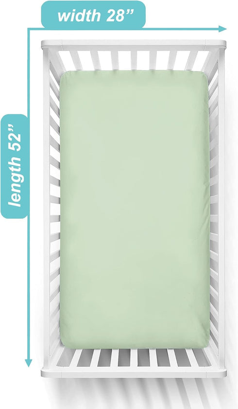 TL Care 100% 52" 28" Natural Cotton Fitted Crib Sheet x - Breathable,Soft,Hypoallergenic & Gentle Toddler Bed Sheet