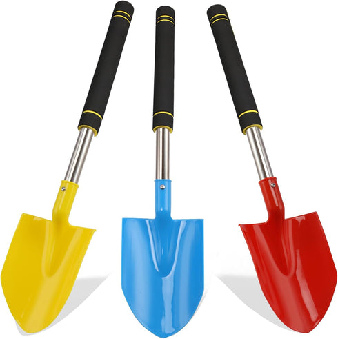 Greeily Beach Shovels Long Handle, 24" Sand Shovels for Beach Adult Plastic Shovels