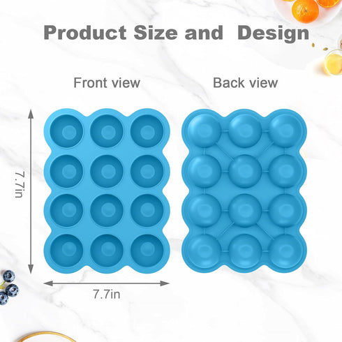 12 2.5oz Samuelworld Baby Food Storage Container, Portions x - BPA Free Silicone Freezer Tray with Clip-On Lid