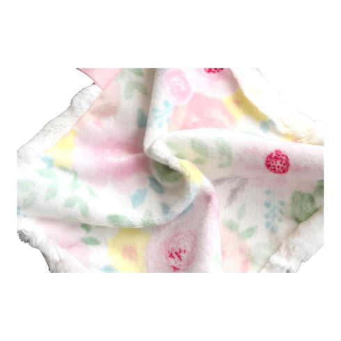 Light Pink Floral Mini Blanket & Pacifier Holder