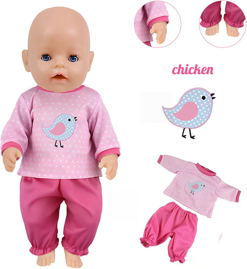 NUOXIXI 14-18 Inch 5 Sets 43cm 14-16 Inch/15 Inch/18 Inch/Girl&Boy Baby Doll Clothes Accessories Dress with Hats Socks
