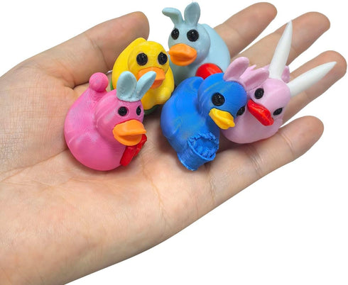 24 3D Pcs Prefilled Easter Eggs with Print Easter Ducks Toys Inside for Kids Girls Boys Easter Basket Stuffers Party