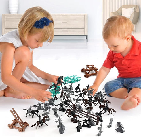 Medieval Knights Toys 124PCS Knight Action Figurines for Kids - AMOR PRESENT Army Men Toy Soldiers