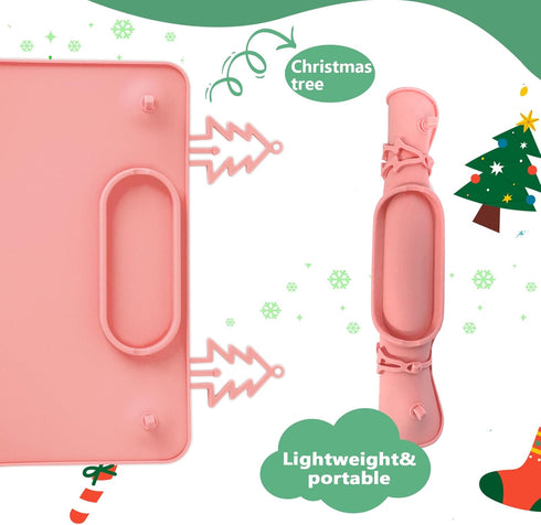 ZYATKSML 2 Pack 8 Baby Silicone Mat, Silicone Placemat for Infants to Toddlers, Baby Placemat for Restaurants & Dining
