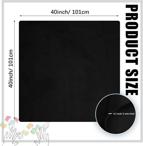 Outdoor(Black,40 40 Inch) Buryeah Mahjong Mat Large Non Slip Neoprene Rubber Table Mat Noise Reduction Dominoes Poker