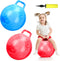 2 Pcs 18 Inch Hopper Ball Jumping Balls with Air Pump, Bouncy Balls for Kids Exercise, Marbled Red & Blue