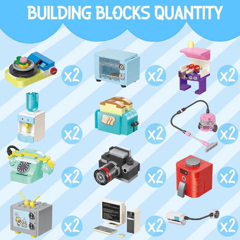 WODMAZ 24PCS Electric Appliances Building Blocks, Party Favors for Kids, Easter Basket Stuffers Toys