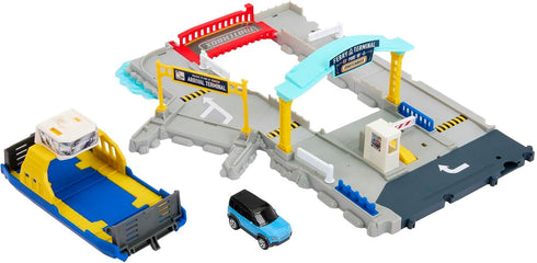 Matchbox HMH29 Ferry Port Set with Detachable Wheeled Ferry, Elements to Activate