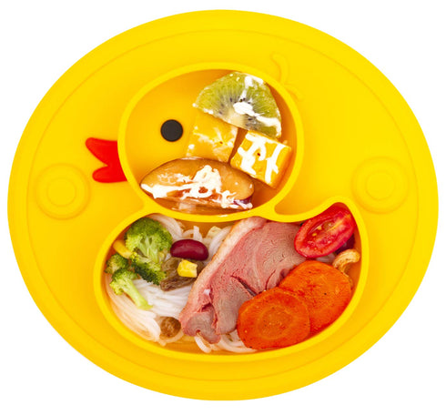 Baby Plate Silicone Toddler Plates Suction Placemat Divided Dishes for Kids and Infants One-Piece Strong Suction, BPA