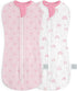 Baby Swaddle 0-2 Months, Cotton Arm-In Zipper Sleep Sack, Wearable Blankets Wrap