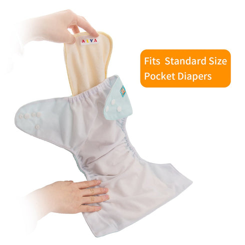 12PCS 3-Layers 12X ALVABABY Cloth Diaper Inserts/Reusable Washable Super Soft Inserts for Cloth Diapers Covers