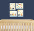 Set 4 Bathroom print for kids Nursery wall art Baby shower gift Jackson Nursery Decor Alphabet Number Whale Fish