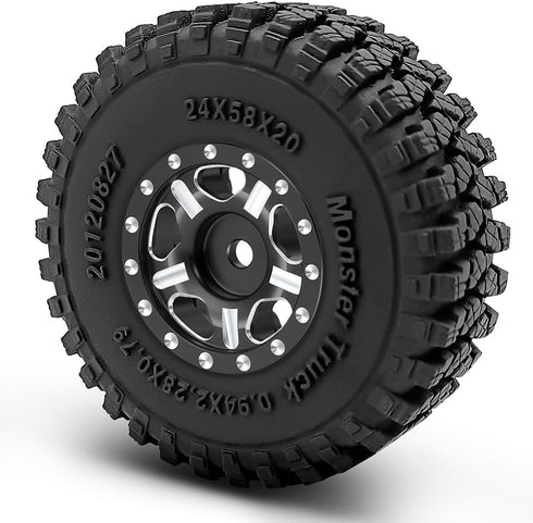 4Pcs 1.0" Soft Rubber Tires for 1/18 TRX4M Defender 1/24 Axial SCX24 Deadbolt Bronco RC Crawler Car (C Style)