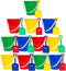 Holady 12 Pack 5'' Inch Sand Beach Buckets Pail with Beach Shovels,Sand Bucket