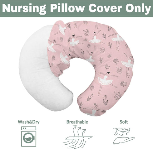 Pink Dancer Ballet Girls Baby Nursing Pillow Covers Ballets Dancing Sport Nursery Feeding Pillowcase for Breastfeeding
