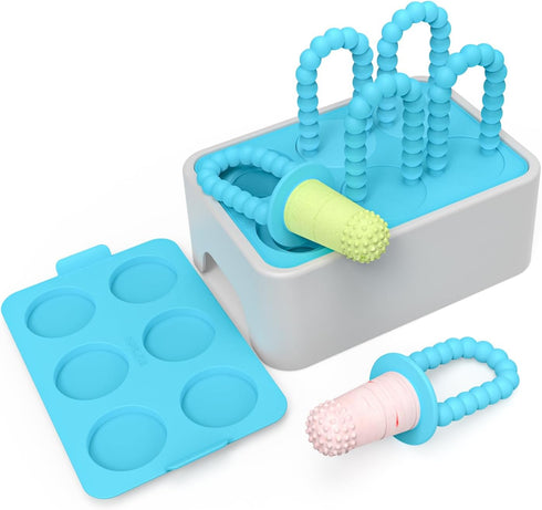 MORLIKE Baby Popsicle Molds Set, BPA Free Ice Pop Molds for Baby Teething Relief, Homemade Breastmilk Popsicle Molds
